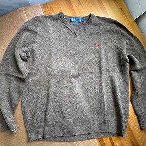 Ralph Lauren lambs wool v neck pullover sweater size xl